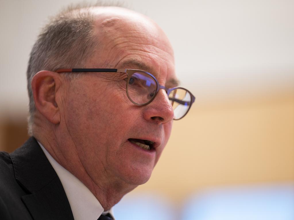 Deputy Chief Medical Officer, Professor Paul Kelly appears at the Health Department and Therapeutic Goods Administration appearances at Senate Estimates. Picture: Martin Ollman