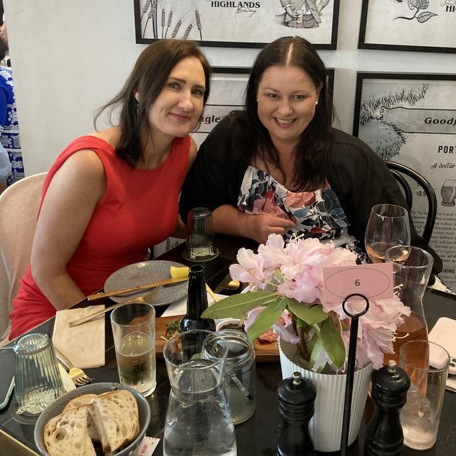 Longtime friends Jennifer Vermeulen and Toni Croxall are celebrating their reunion at the Melbourne Cup festivities at the Southern Highlands Brewing Taphouse in Moss Vale. Picture: Adelaide Lang