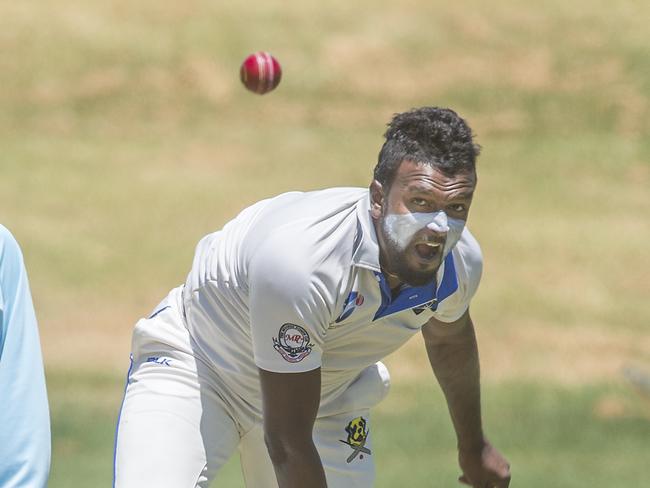 Arosh Janoda launched St Bernard’s into VSDCA finals on Saturday. Picture: Rob Leeson.