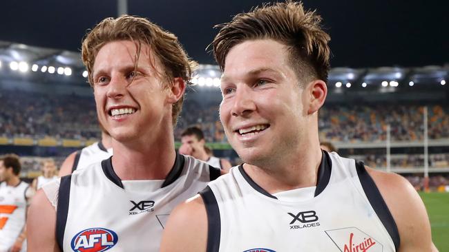 GWS are likely to regain Toby Greene and Lachie Whitfield for the grand final. Picture: Michael Willson/AFL Photos via Getty Images.