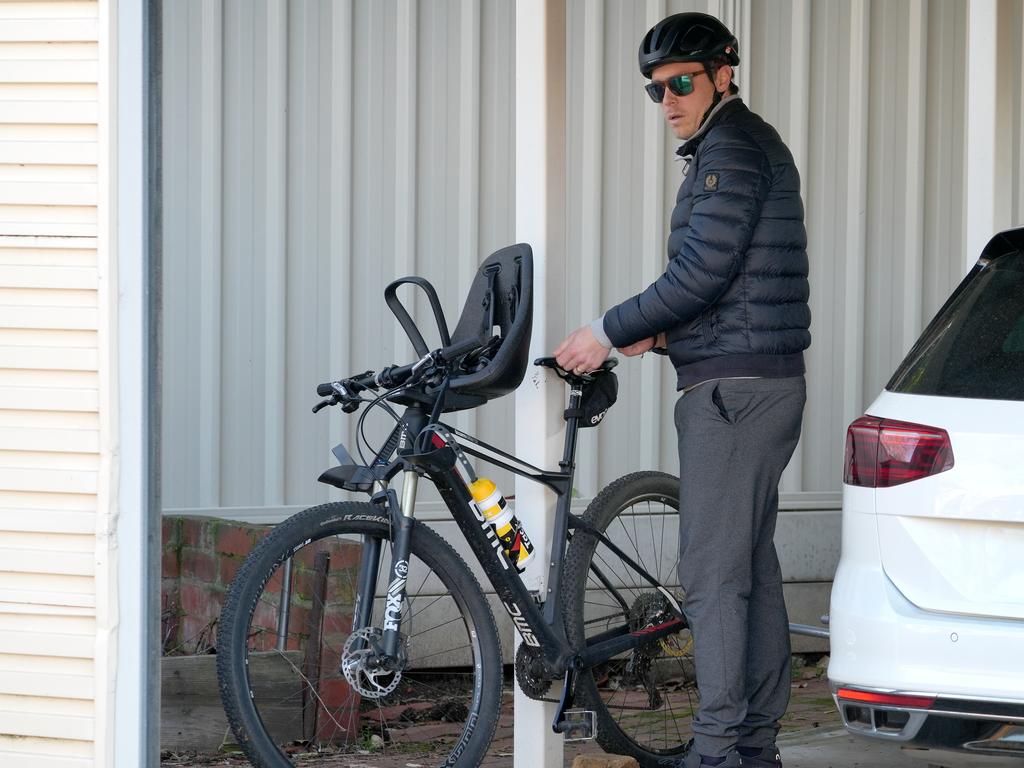 Former Olympic cyclist Rohan Dennis was spotted at his Adelaide home preparing for a very different type of bike ride. Picture: Dean Martin / Newswire