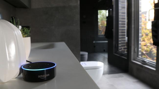 Amazon Alexa in the bathroom.