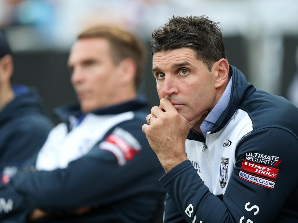 Canterbury coach Trent Barrett and his Bulldogs face a tough start to the season. NRL Imagery