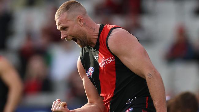 Essendon’s reluctance to offer Jake Stringer a longer deal is set to lead to a trade to GWS – if the two clubs can agree to a deal by Wednesday night. Picture: Daniel Pockett / Getty Images