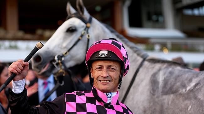 Queenslander Damian Browne after gutsy mare Fire Up Fifi won at headquarters on Turnbull Stakes Day. Picture: Colleen Petch.