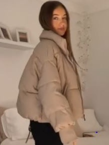 The cream puffer jacket is also a look. Picture: TikTok