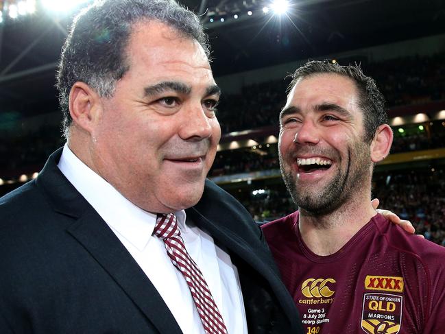 Mal Meninga and Cameron Smith after winning State of Origin game 3 between Queensland and NSW at Suncorp Stadium, Brisbane. Pics Adam Head