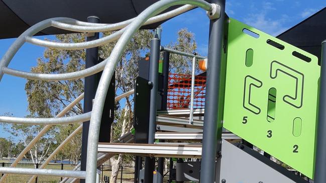 Parents fear the playground at Emerald Lakes Parklands is not safe for small children.