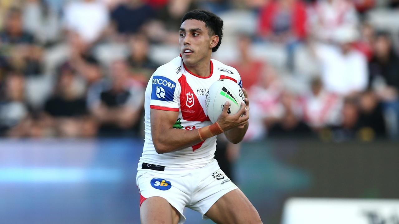 Tyrell Sloan started the season at fullback for the Dragons but was dropped for the past two matches. Picture: Jason McCawley/Getty Images