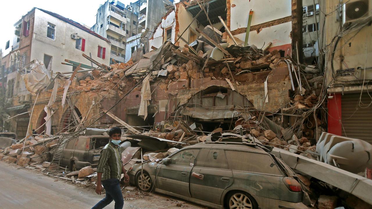 The aftermath of the blast that tore through Lebanon's capital. Picture: AFP