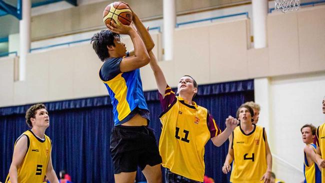 Basketball High School Competition Abraham Tusan James Nash Thunder vs Hayden McKenzie Gympie High Wildcats. Picture: LEEROY TODD