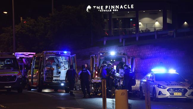 Dramatic scenes near the Hurstville RSL. Picture: Gordon McComiskie