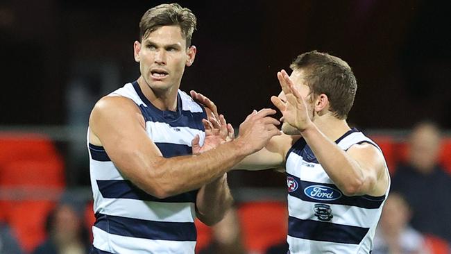 The Cats need to knock off the Swans to lock in a top-four spot. Picture: Chris Hyde/Getty Images