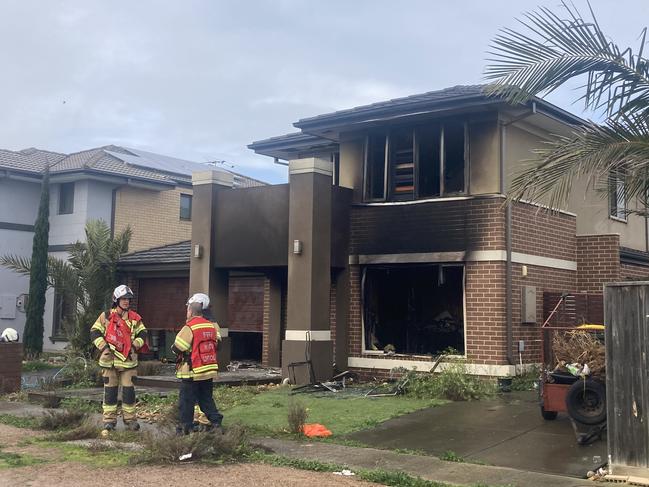 Five people - a man and four children - have been injured in a house fire in Point Cook