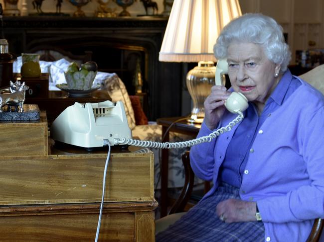 Queen Elizabeth II speaks to Prime Minister Boris Johnson from Windsor Castle. Picture: Kensington Palace via Getty Images