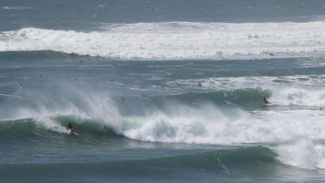 One of the few upsides to the looming cyclone has been the supercharged surf banks for top-end surfers. Picture Glenn Hampson