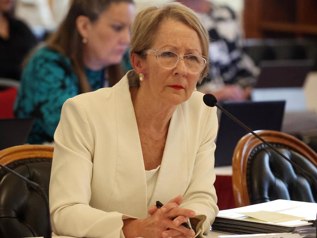 Education Minister Di Farmer at budget estimates on Thursday. Picture: Liam Kidston