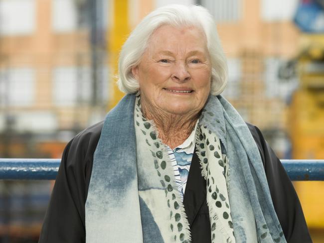 EMBARGO FOR THE RICH LIST 24 MARCH 2023. FEE MAY APPLY. Paula Fox at the construction site for the Paula Fox Melanoma and Cancer Centre, The Alfred Hospital, Melbourne, VIC. Photo: The Rich List/Elke Meitzel