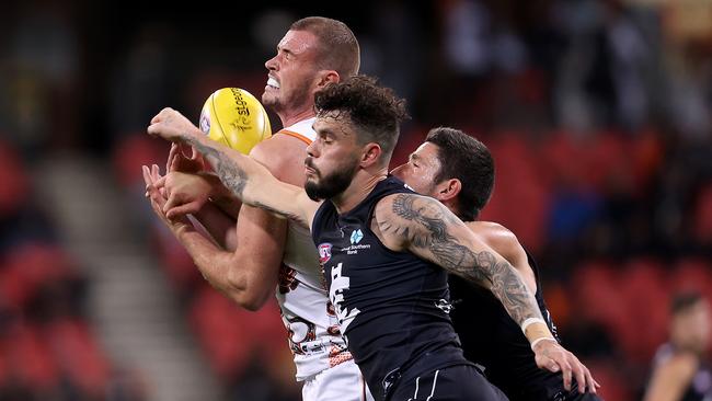 Zac Williams was found out for his defensive running against his former side. Picture: Mark Kolbe/Getty Images