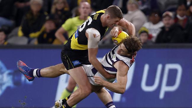 Tiger Ben Miller was subbed for speedy forward Maurice Rioli Jnr. Picture: Darrian Traynor/Getty Images