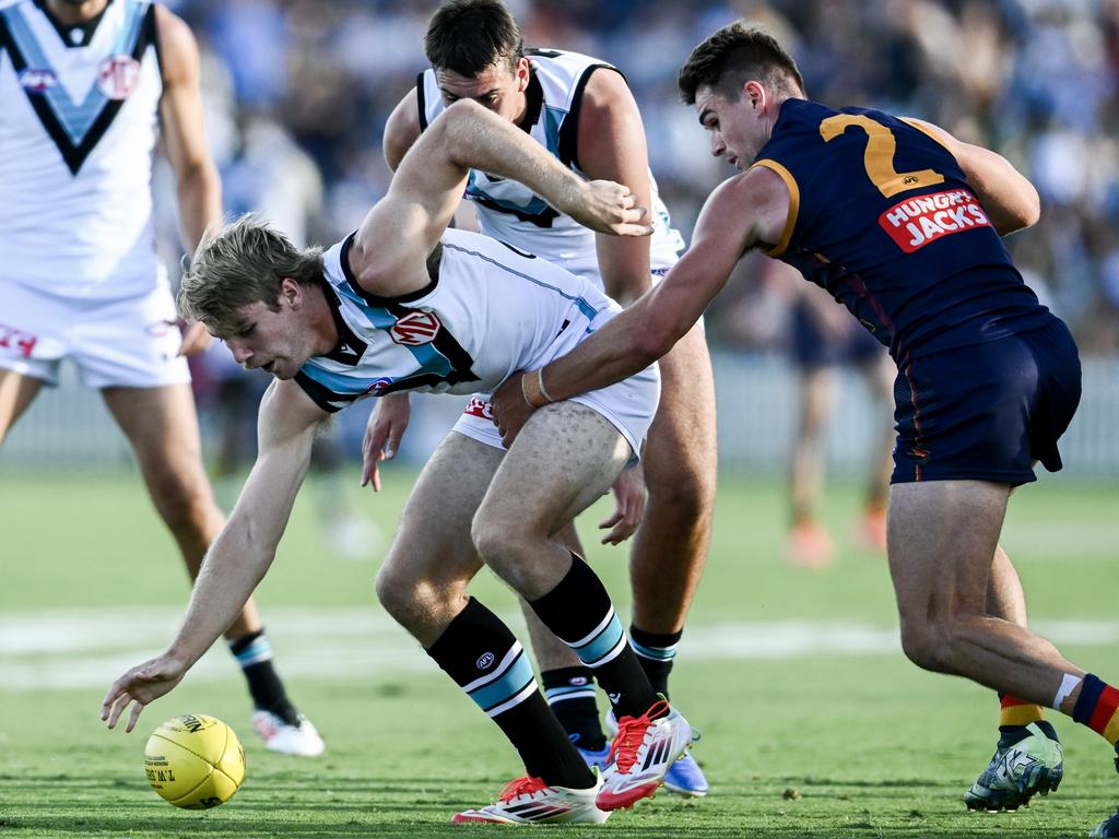 Jason Horne-Francis in action during the pre-season. Picture: Mark Brake/Getty Images