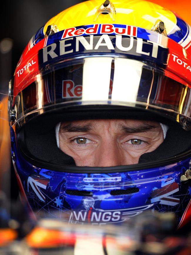 Mark Webber driving F1 for the Red Bull team in 2013. Picture: AAP