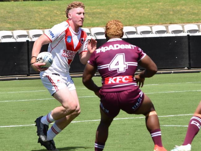 Ryan Hutchinson scored a late try to seal the game for St George. Picture: Sean Teuma