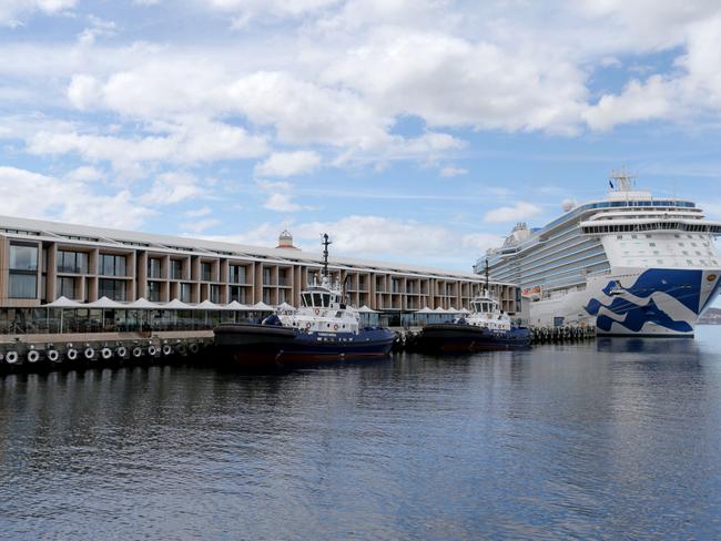 The Majestic Princess docked in Hobart. Picture: PATRICK GEE