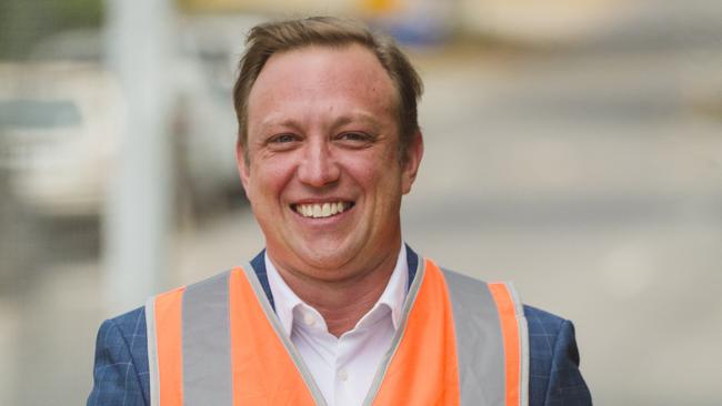 Queensland Premier Steven Miles at Ipswich Hospital on Thursday. Picture: NewsWire / Glenn Campbell