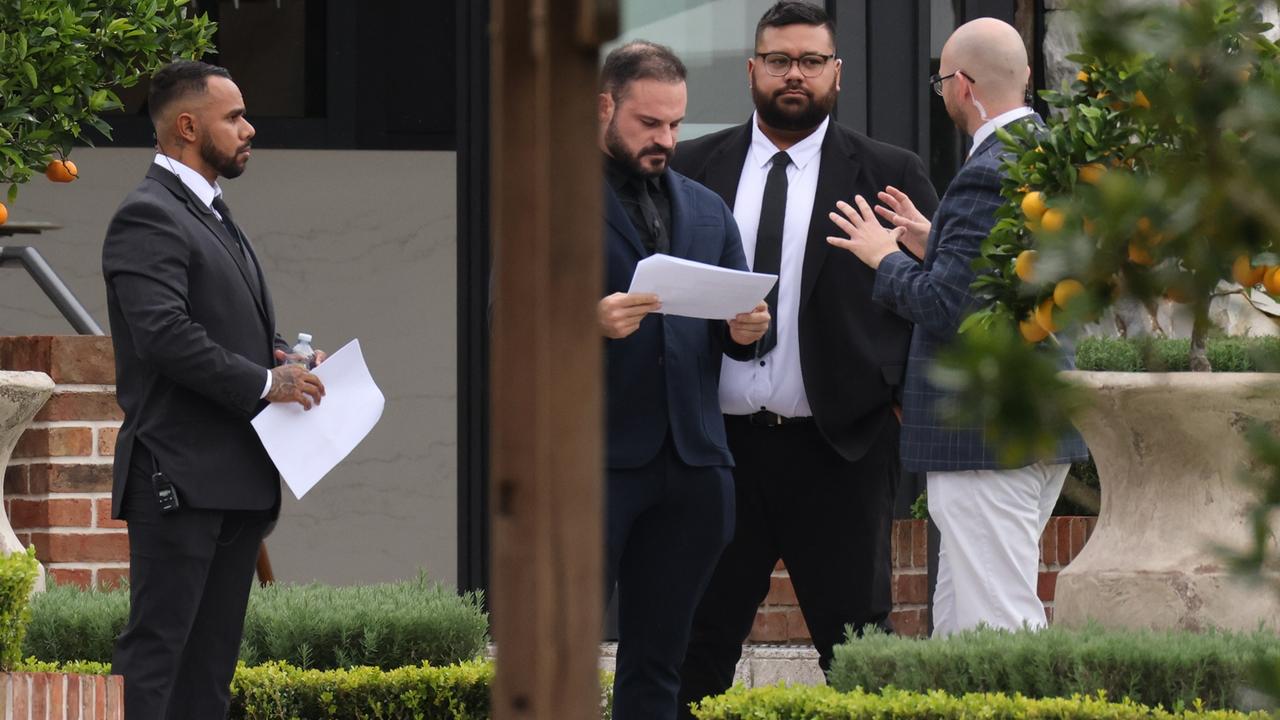 A man is seen briefing staff ahead of the event. Picture: NewsWire/ Peter Barnes