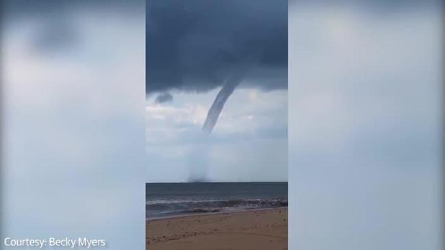 Water spout swirls off NT beach