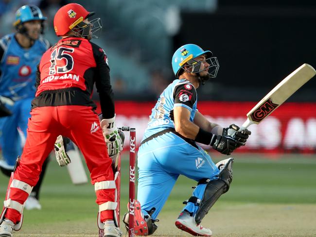 Jake Weatherald during the Adelaide Strikers and Melbourne Renegades game at Adelaide Oval. Photo: AAP Image/Kelly Barnes