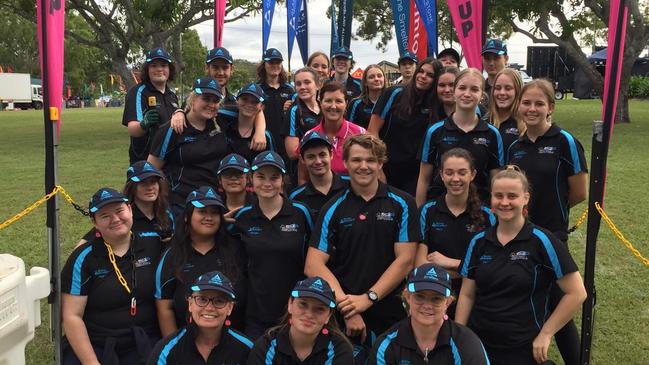 Tannum Sands High School's Education Queensland Industry Partners program was nominated for a Queensland Community Achievement Award. Picture: EQIP students volunteering at this year’s Boyne Tannum HookUp