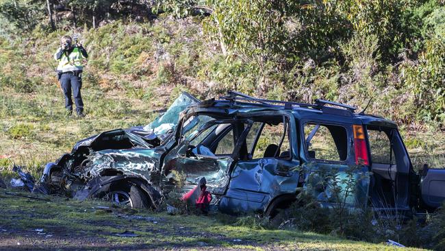 Car crash on the Arthur Highway, Forcett. Picture Chris Kidd