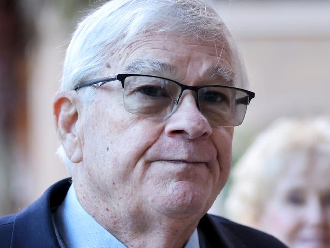 SYDNEY, AUSTRALIA - NewsWire Photos JUNE 10, 2022:  Brian Burston pictured with his wife Rosalyn as they arrive at the Federal Court, Sydney CBD. Former senator Brian Burston suing One Nation leader Pauline Hanson over a series of allegations he sexually assaulted staffers. Picture: NCA NewsWire / Damian Shaw