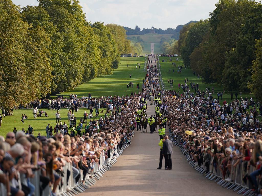 Crowds lined the route near Windsor Castle. Picture: AFP.