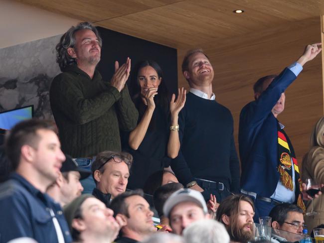 The couple looked to be having plenty of fun at the game on Monday. Picture: Derek Cain/Getty Images