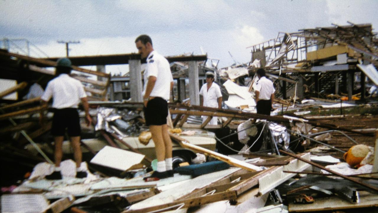 Survivors sifting through the wreckage. Picture: Supplied