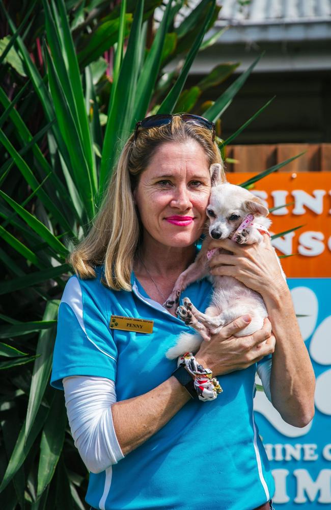 Penny Brischke and Pippa, her first rescue dog from Sunshine Coast Animal Refuge. Picture: contributed