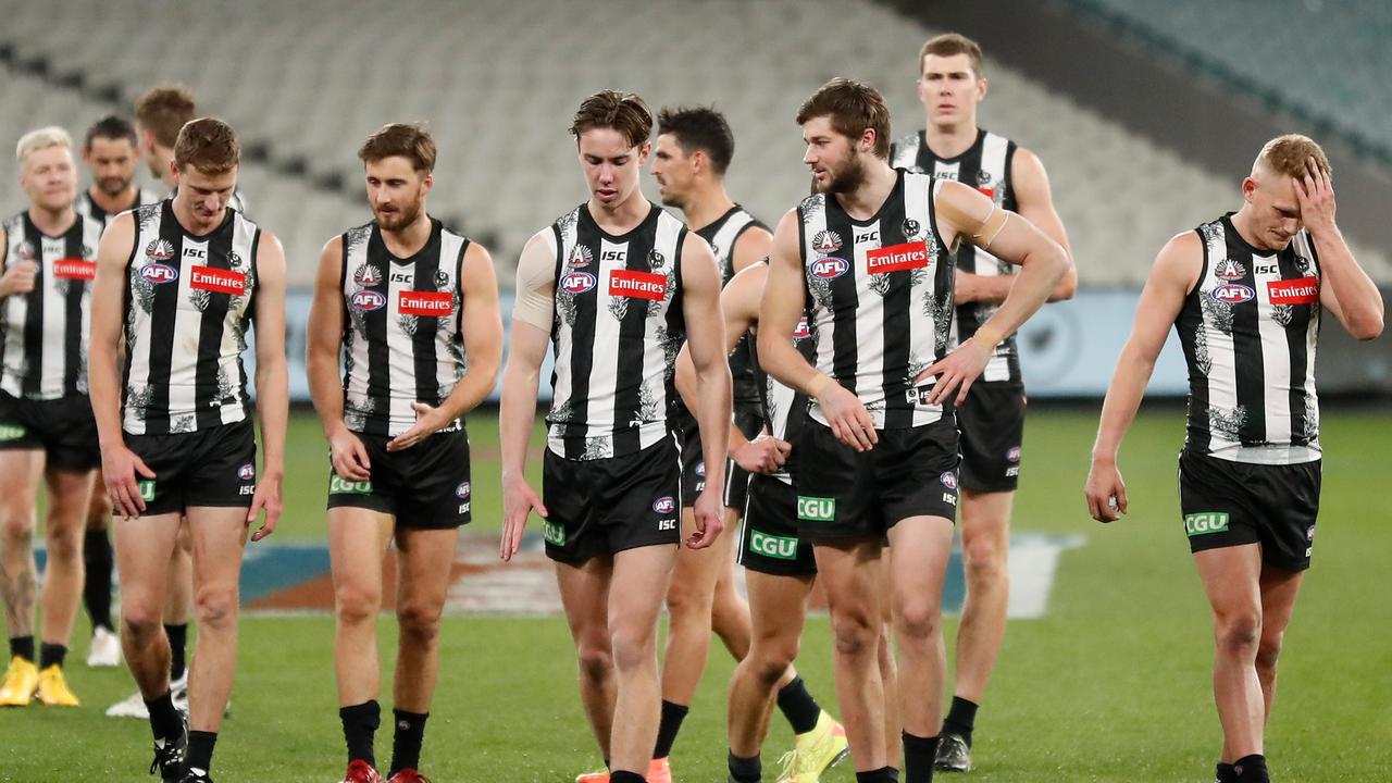 Collingwood lost to Essendon on Friday night. Photo: Michael Willson/AFL Photos via Getty Images.