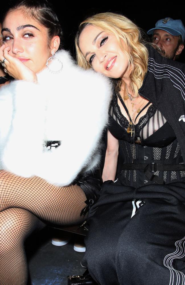 Madonna, right, pictured with her daughter Lourdes, showed a bit too much skin (and nipple). Picture: Splash