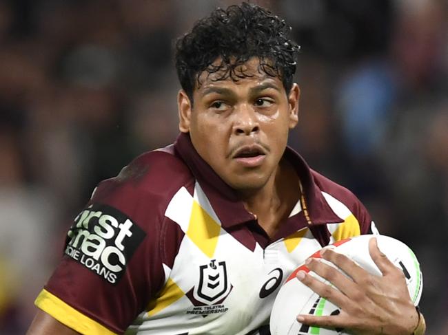 Brisbane Broncos star Selwyn Cobbo against Manly at Magic Round. Picture: NRL Photos