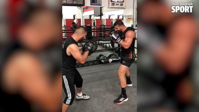 Josh Mansour spotted training with former boxing world title contender