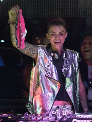 Ruby Rose has underwear thrown at her while DJing in the US