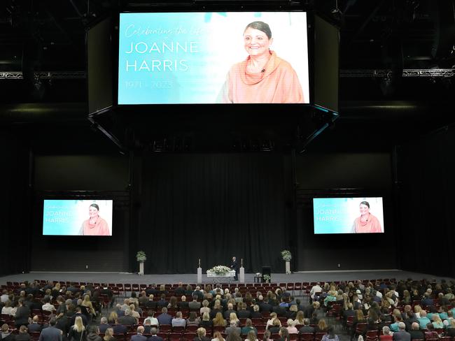 A celebration of life for Jo Harris at MyState Bank Arena in April 2023. Picture: Nikki Davis-Jones