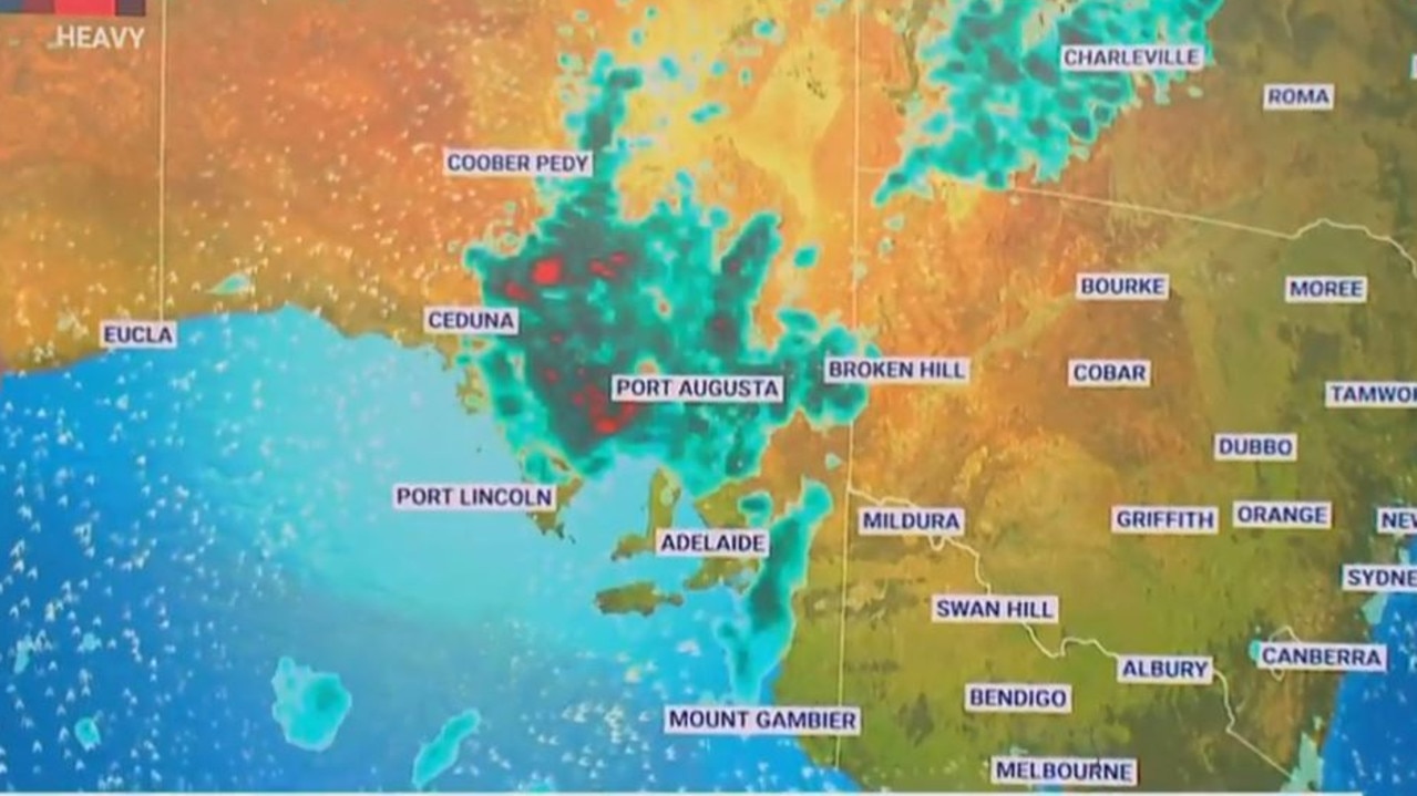 It will be a stormy start to the week in South Australia. Picture: Sky News