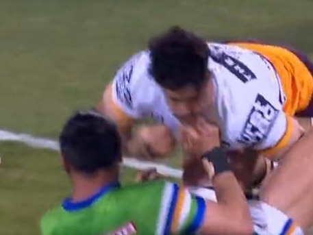 Kotoni Staggs lands a forearm on Jordan Rapana.