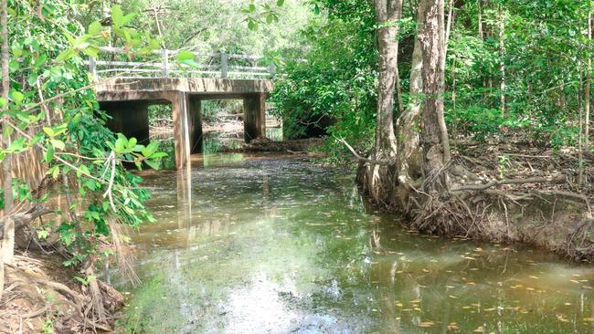 The scene at Rapid creek where a woman was found drowned Picture: Glenn Campbell