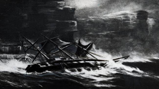 The wreck of the Dunbar in 1857.