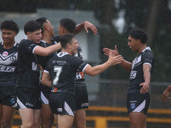 Magpies celebrate a try. Picture: Warren Gannon Photography